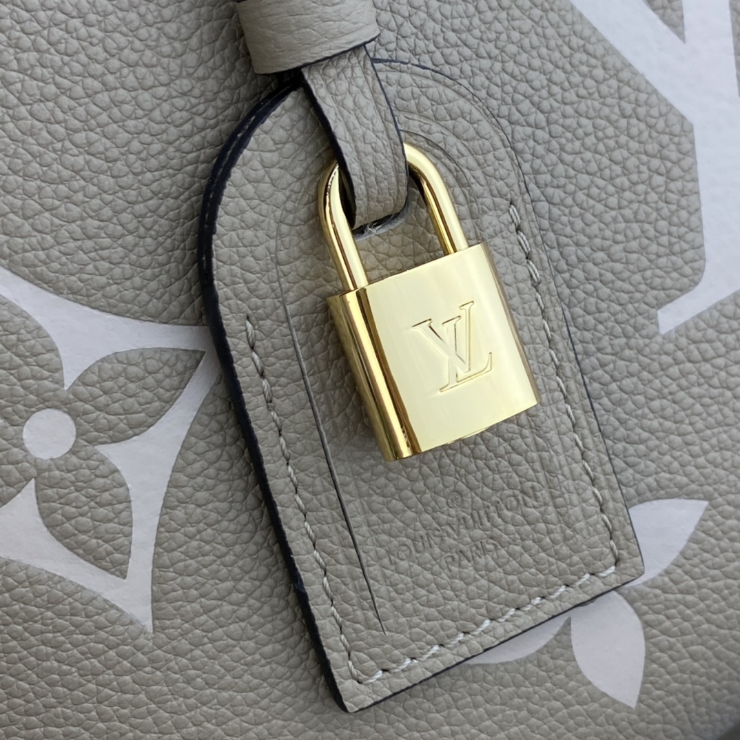 Louis Vuitton PETIT PALAIS Tote Bag Monogram Empreinte M58914 Dove/Cream